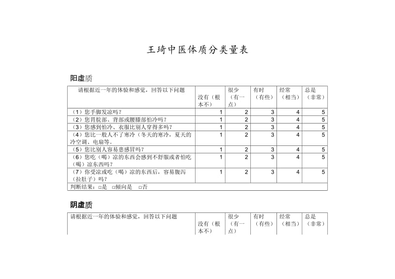 王琦中医体质分类量表.doc_第1页