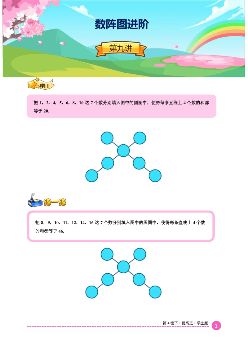 学而思三年级奥数第9讲.数阵图进阶.pdf_第1页