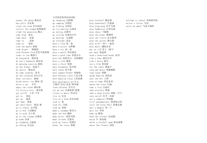 小学英语常用动词词组.doc_第1页