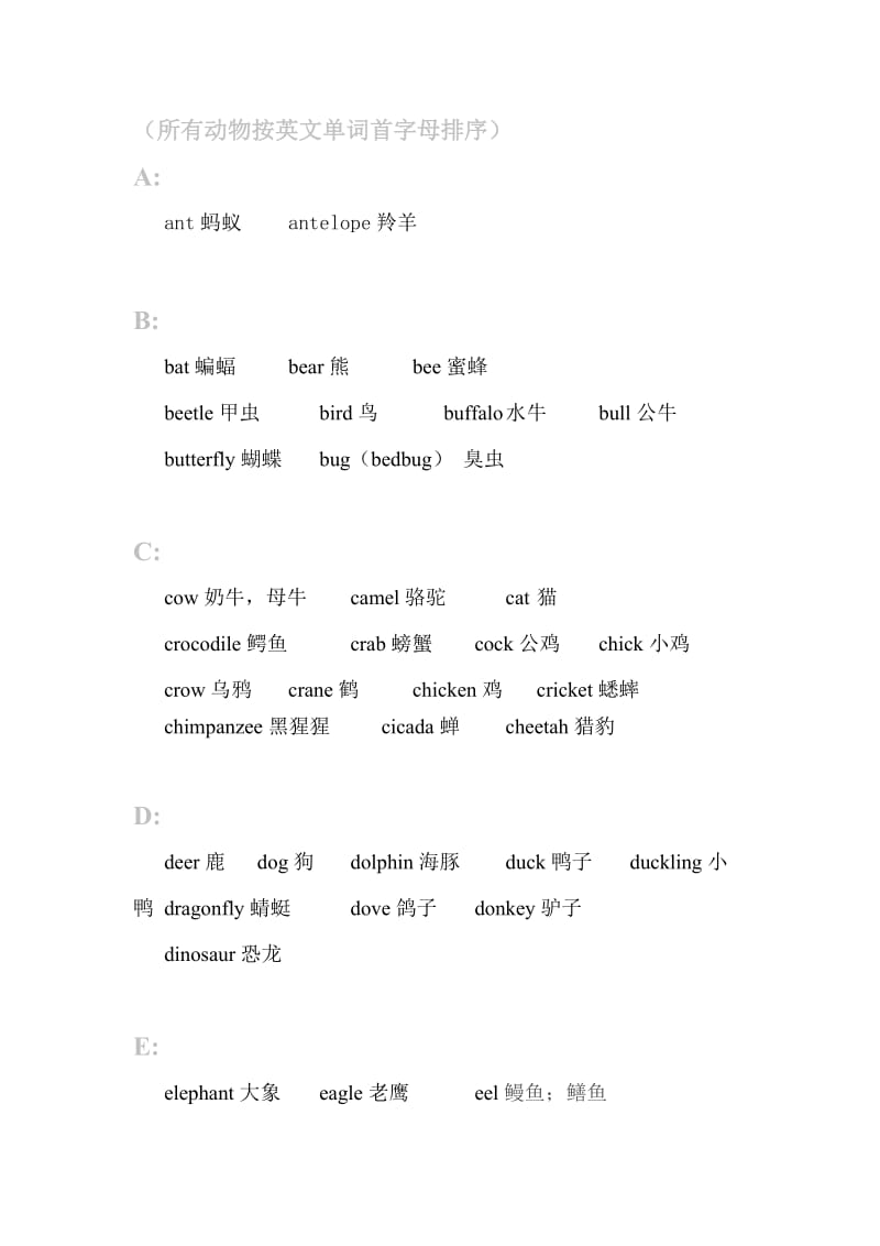 常见动物的英语单词.doc_第1页