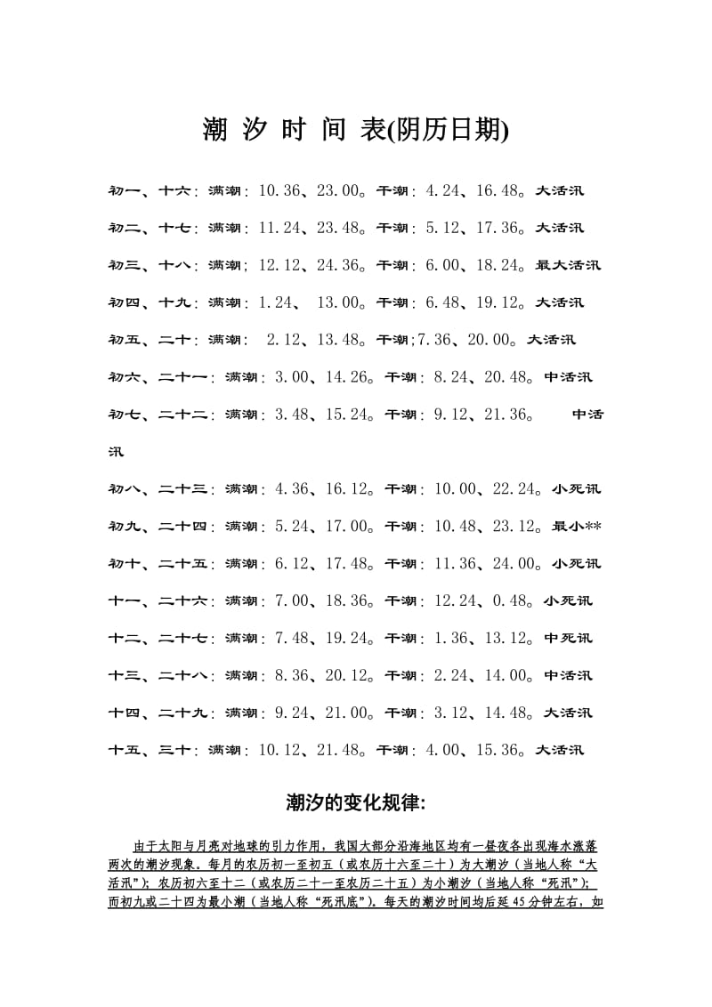 潮汐时间表.doc_第1页