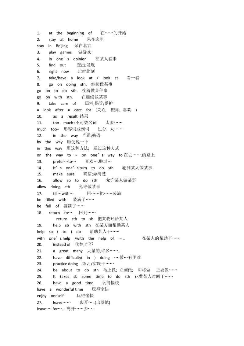 英语短语+春考注意.doc_第1页