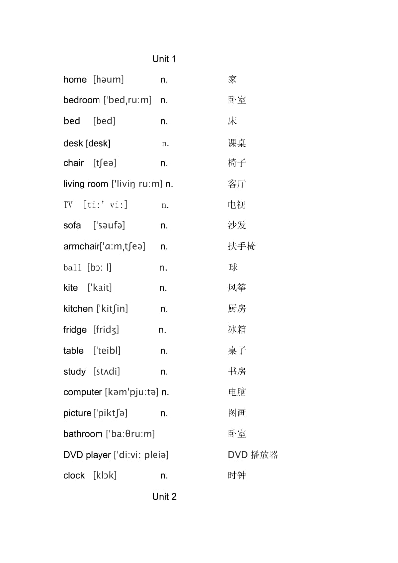 新版小学英语四年级下册单词表(带音标).doc_第1页