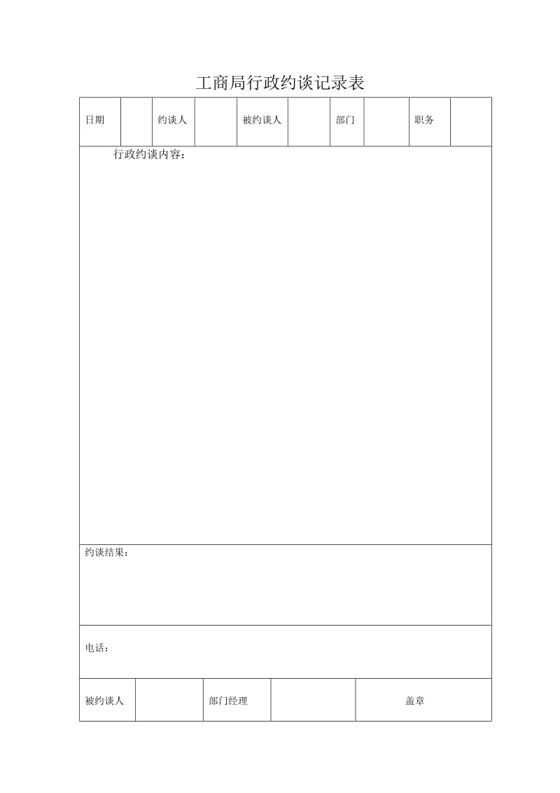 工商局行政约谈记录表.doc_第1页