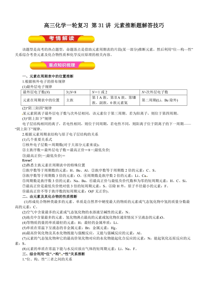 元素推断题解答技巧.doc_第1页