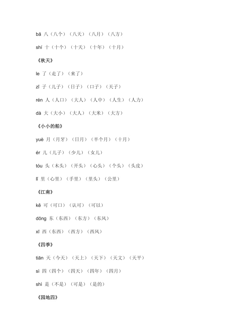 最新部编版小学一年级上册语文生字组词汇总.doc_第2页