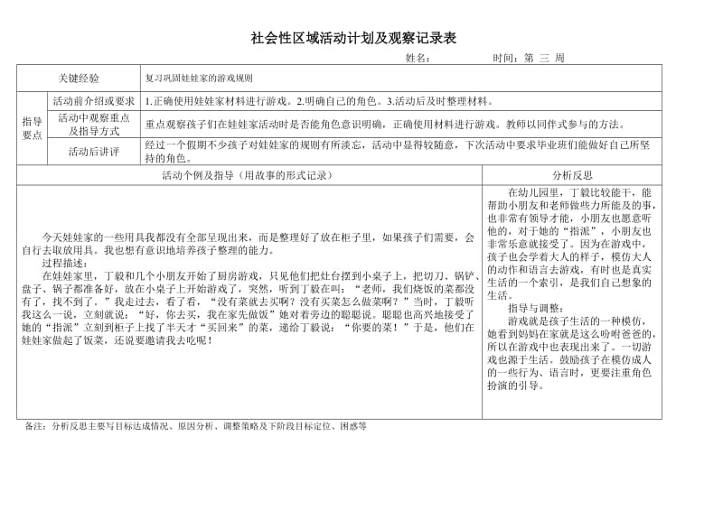 中班娃娃家观察记录.doc_第1页