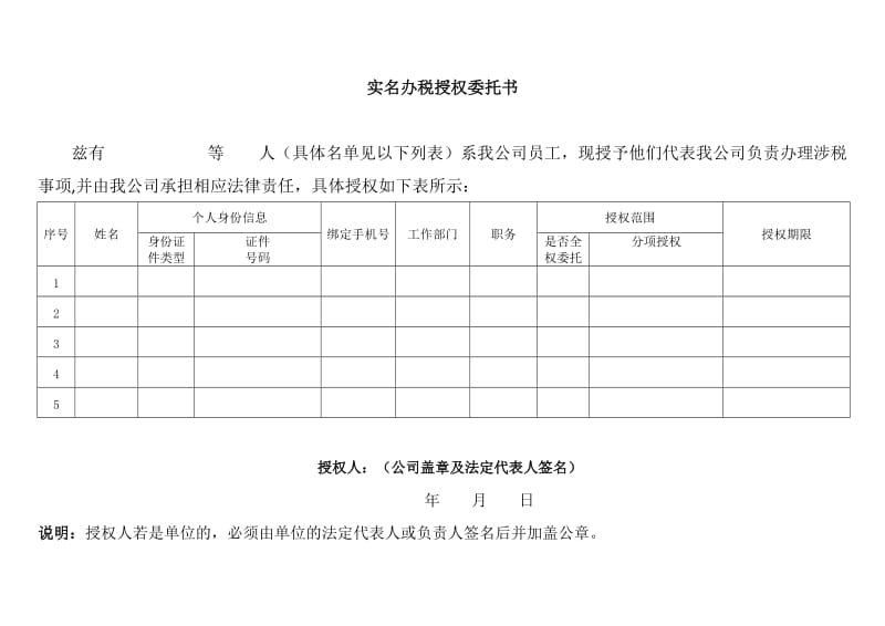 实名办税授权委托书.doc_第1页