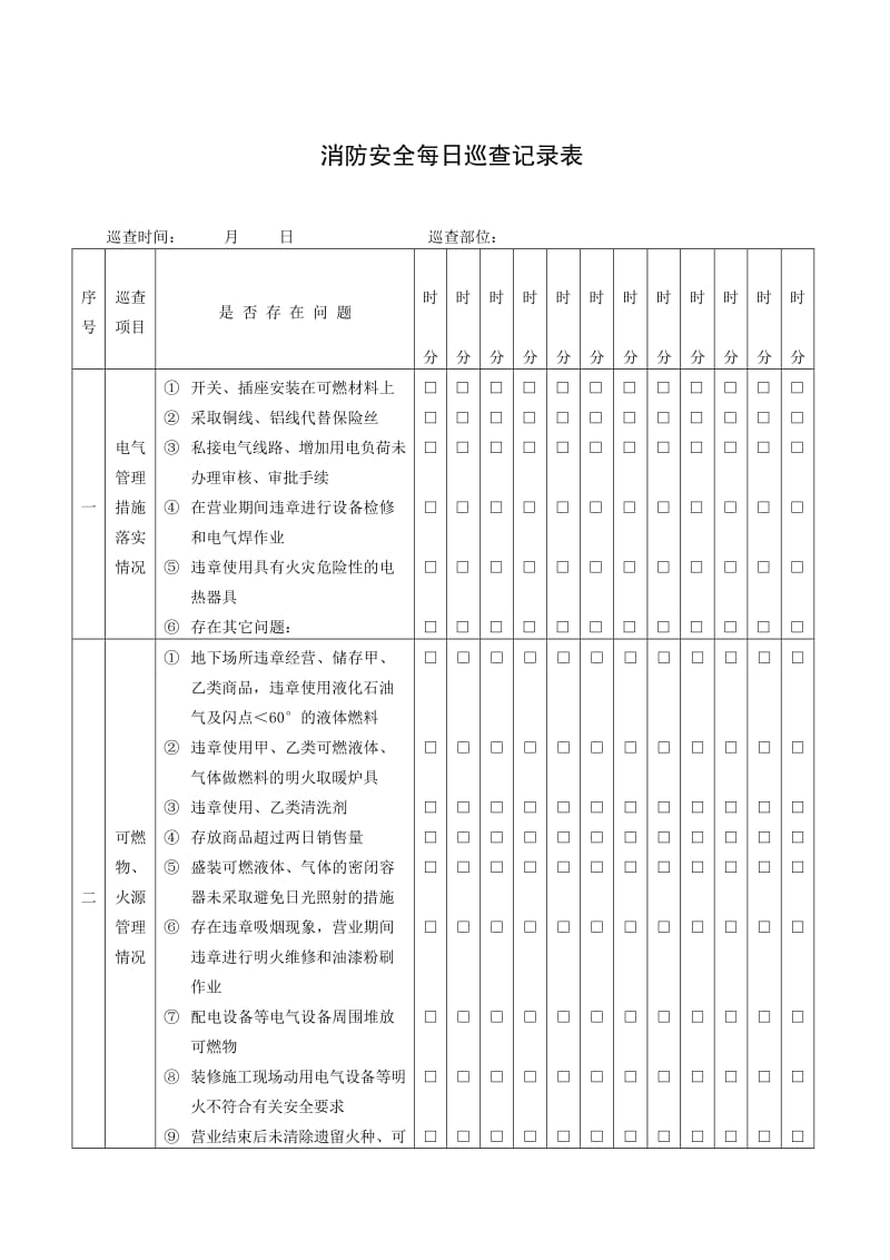 消防安全每日巡查记录本(完整).doc_第3页