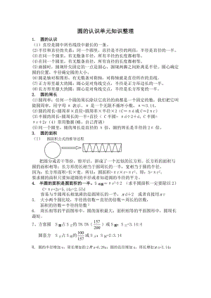 圆的认识单元知识整理.doc