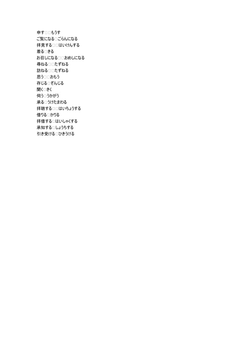 日语敬语动词一览表(全).doc_第2页