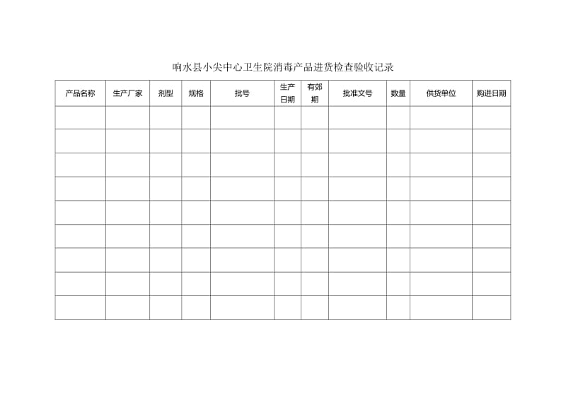 消毒产品进货检查验收记录.doc_第1页