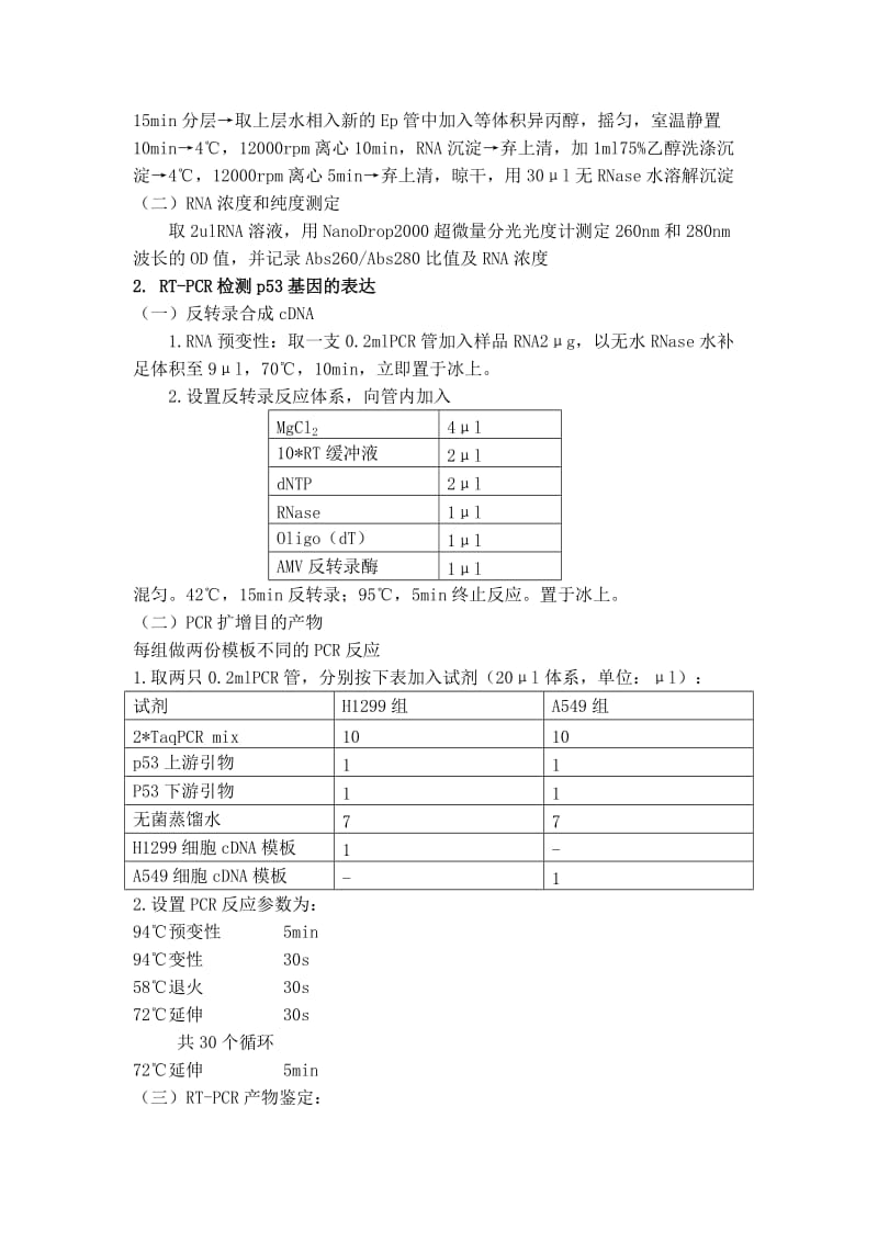 细胞RNA的提取及鉴定、RT-PCR检测p53基因的表达.doc_第2页