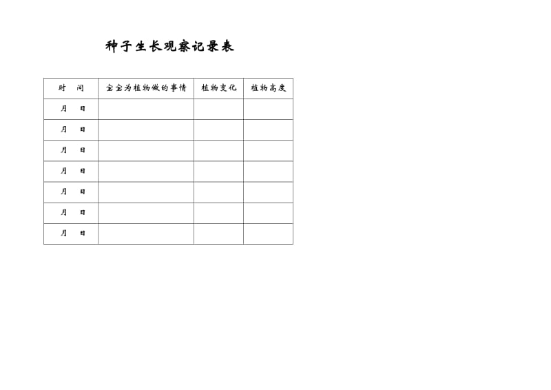 种子生长观察记录表.doc_第1页