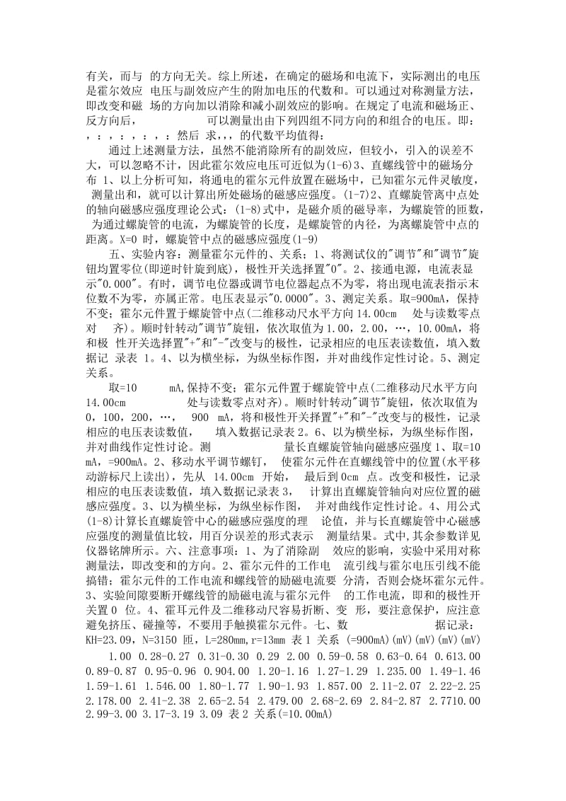 大学物理实验报告霍尔效应.doc_第2页