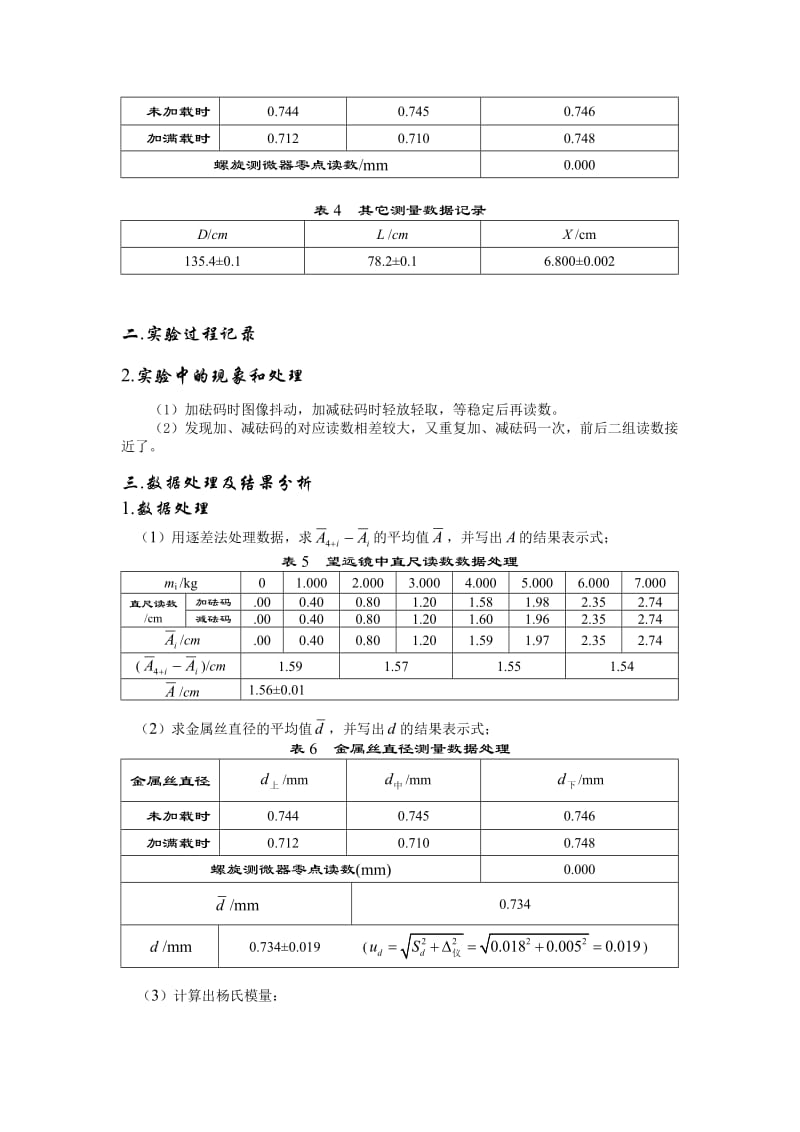 大学物理实验示范报告(以杨氏模量实验为例).doc_第3页