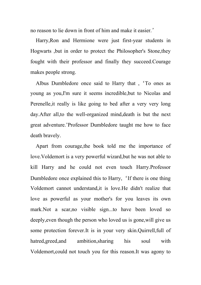 Reading after Harry Potter and The Philosopher 哈利波特与魔法石读后感.doc_第2页