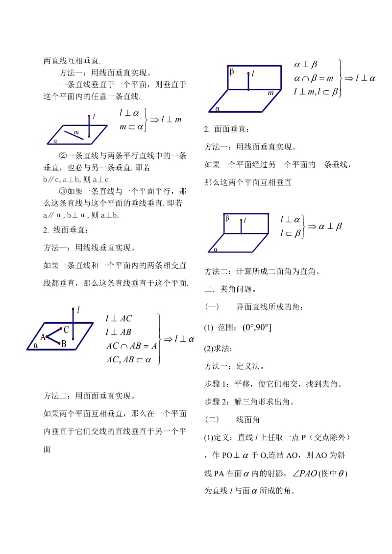 平行与垂直的知识点总结.doc_第2页