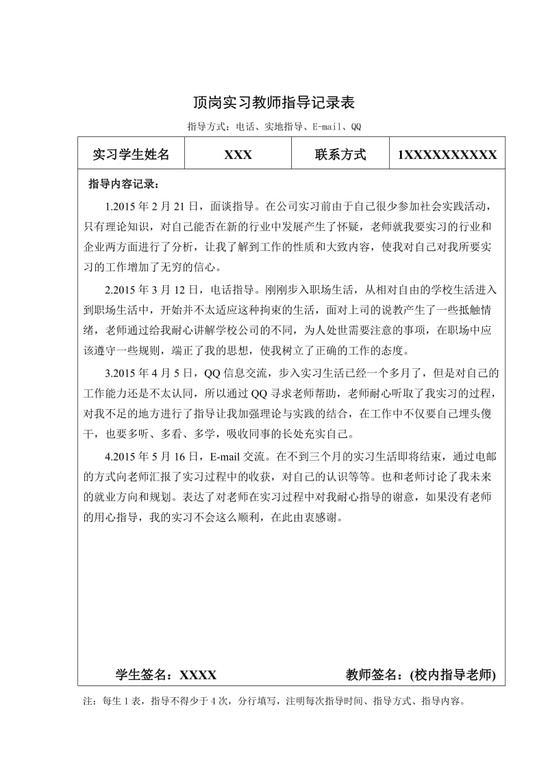 实习报告指导记录范本.doc_第1页