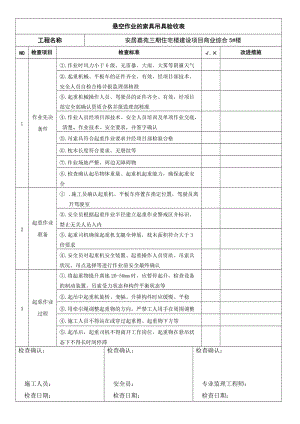 悬空作业的索具吊具验收表.doc