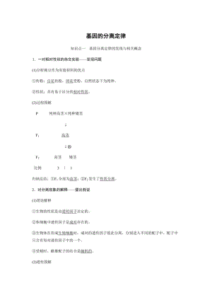 生物必修二基因的分离定律知识点 知识总结 基础梳理.doc