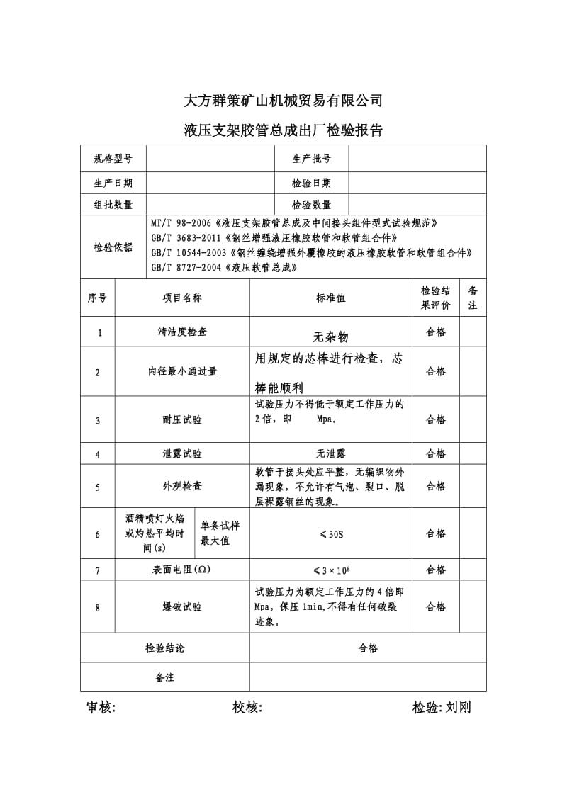 胶管出厂检验报告.doc_第1页