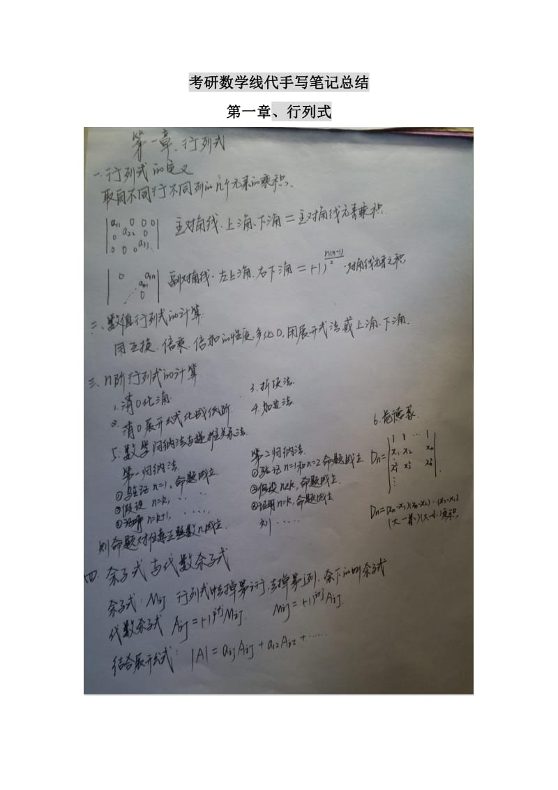 考研数学线性代数满分笔记手写总结.pdf_第1页