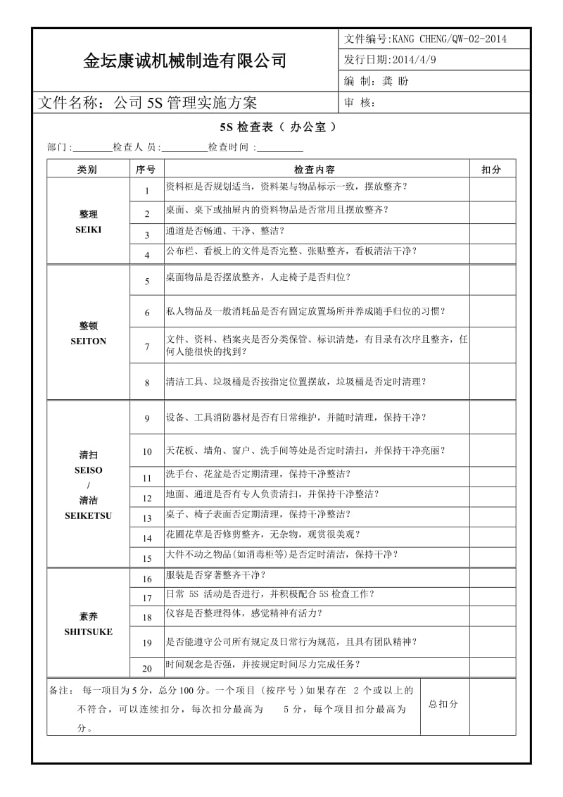 车间5S管理推进计划方案.doc_第3页