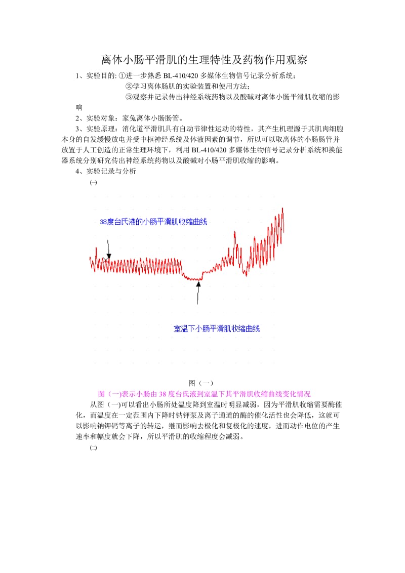 离体小肠平滑肌的生理特性及药物作用观察实验报告.doc_第1页