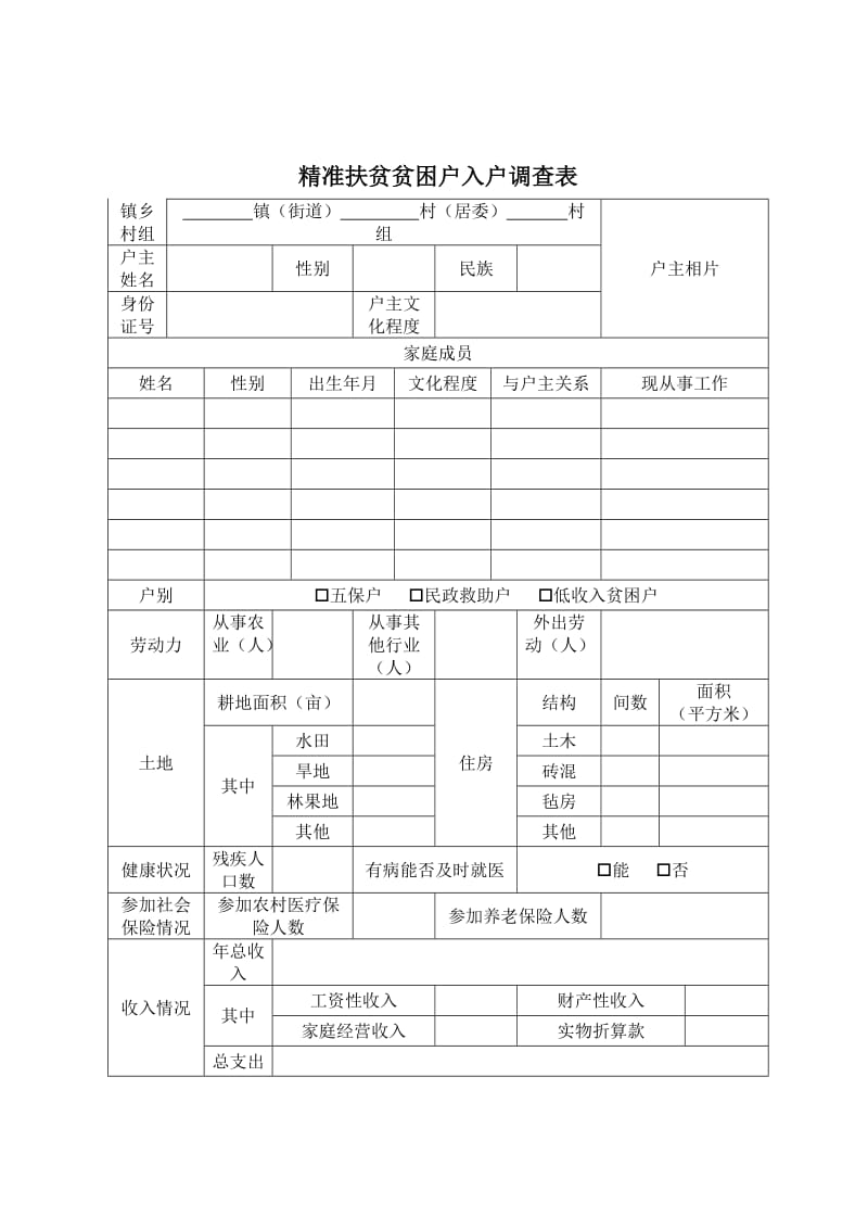 精准扶贫贫困户入户调查表.doc_第1页