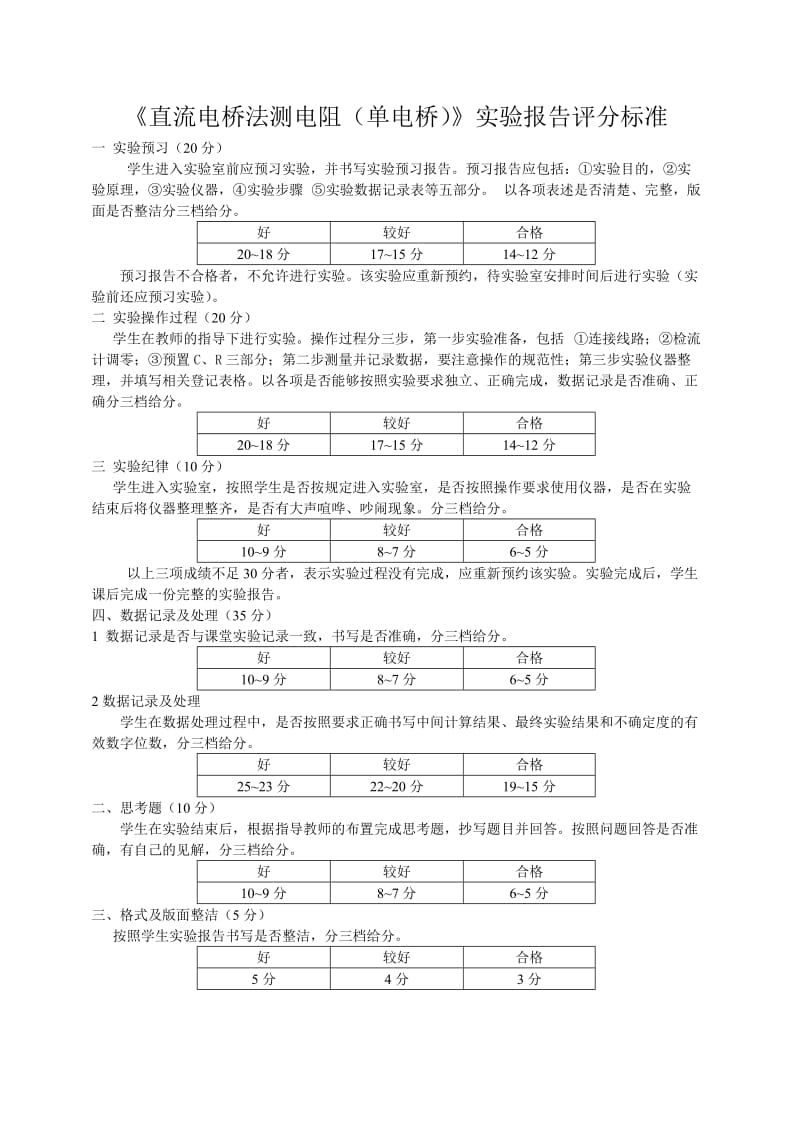 直流电桥法测电阻(单电阻)实验报告.doc_第1页