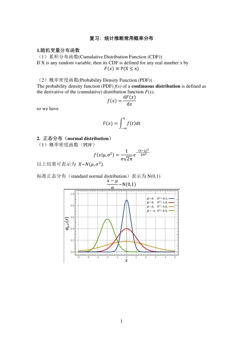 最常用的统计学概率分布总结(含清晰图).pdf_第1页