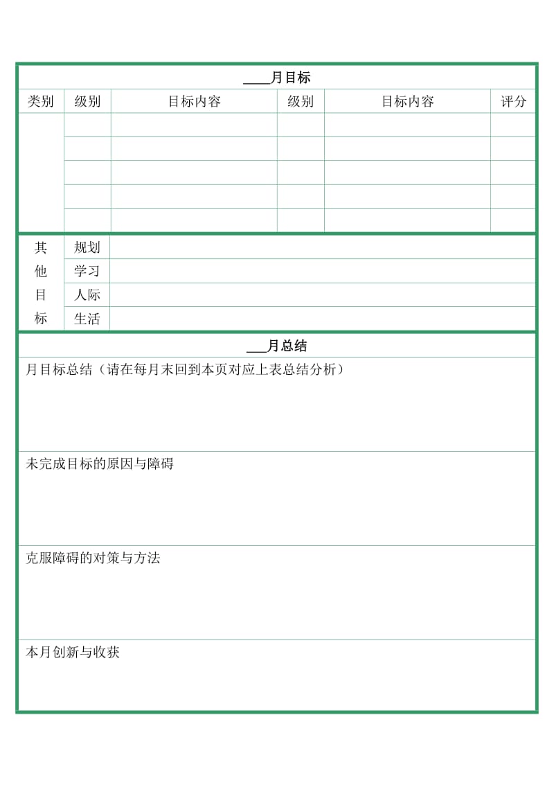 考研月计划与周计划表格.doc_第1页