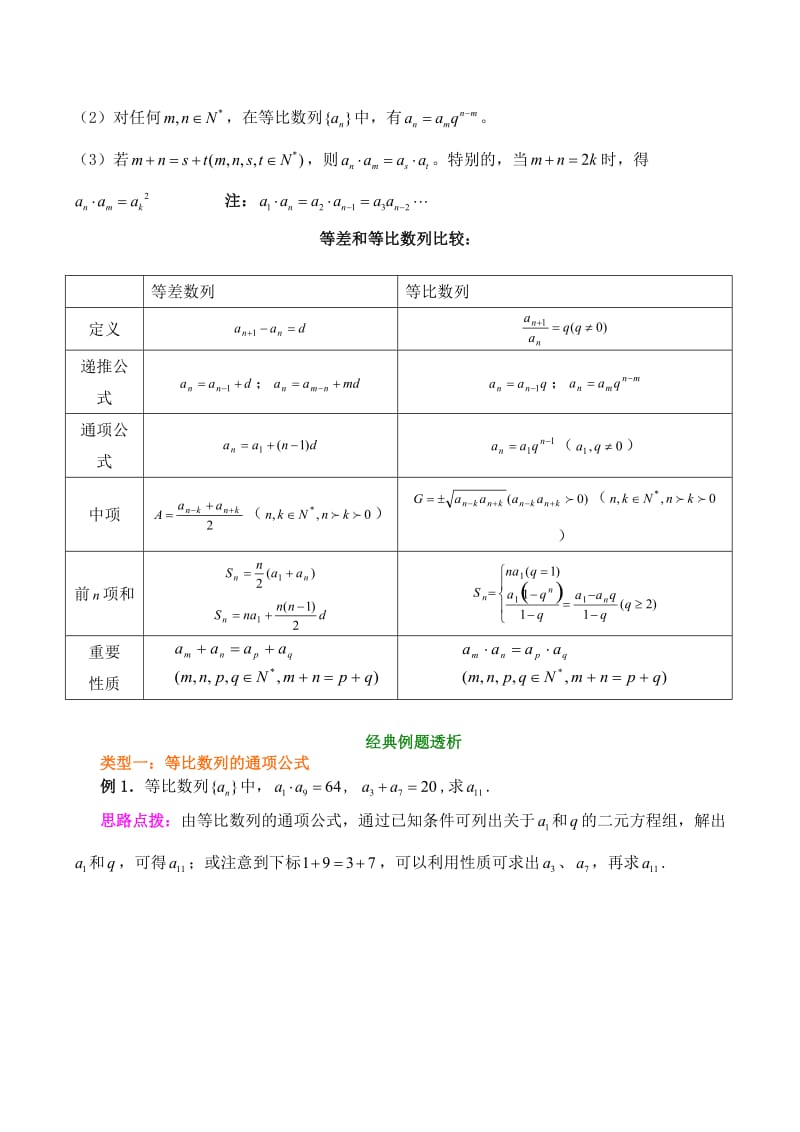 等比数列知识点总结与典型例题+答案.doc_第2页