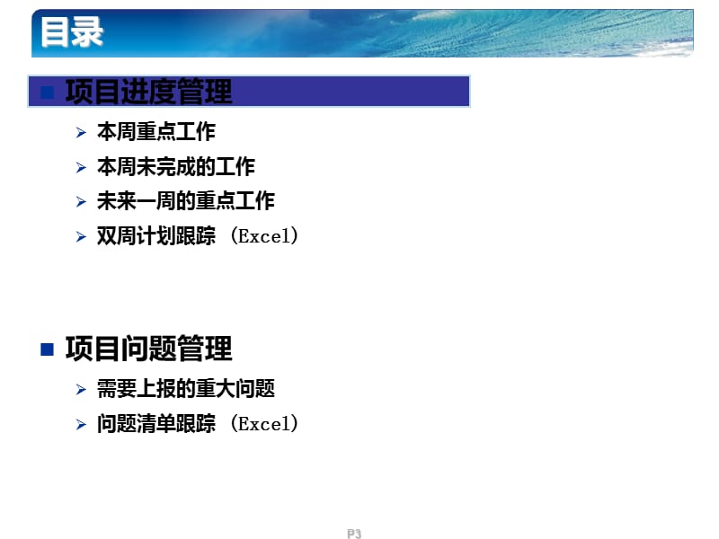 项目周工作总结模板.ppt_第3页