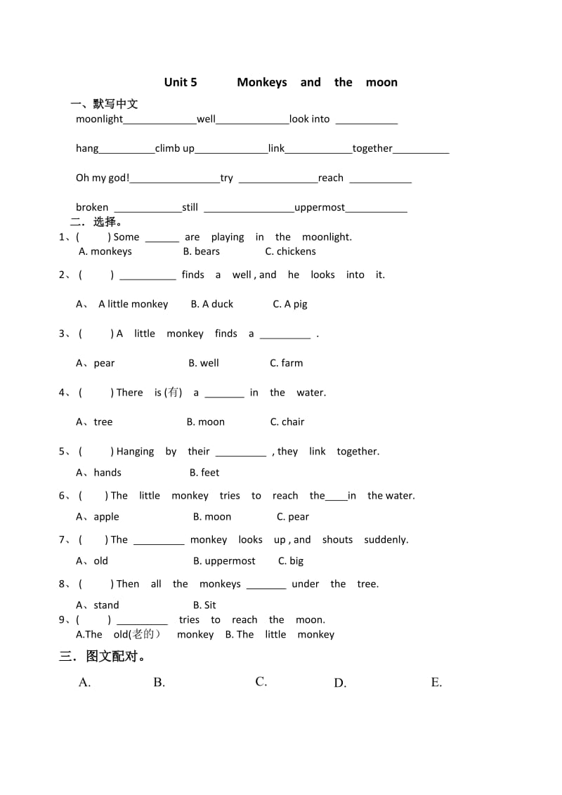 译林版三下英语3B期末复习 快乐阅读5-8单元.doc_第1页