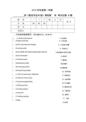 《数控专业外语》期末复习.docx.pdf