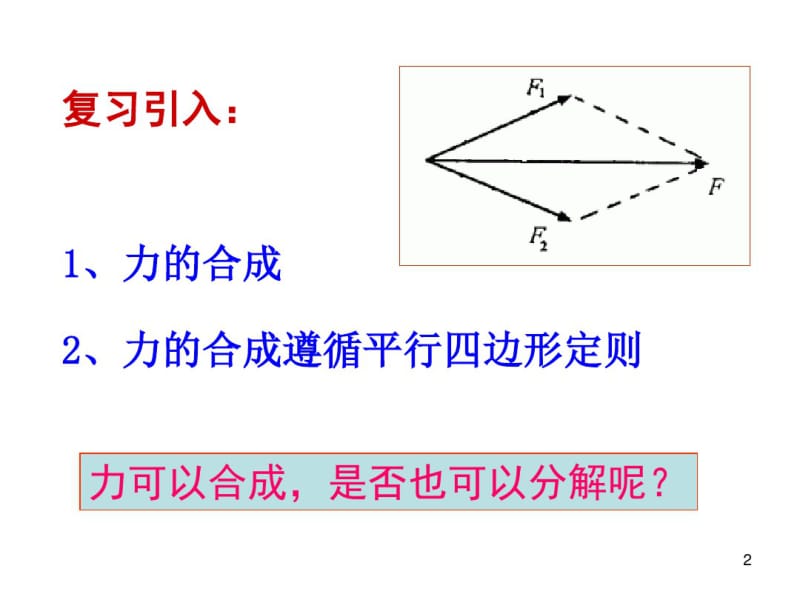 人教版高一物理必修一：力的分解课件.pdf_第2页