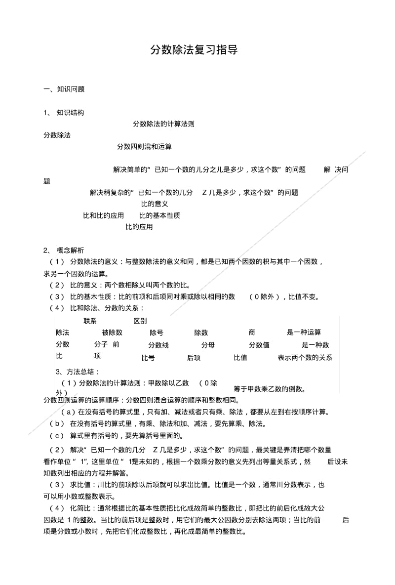 【人教版】六年级数学上册分数除法复习指导.doc.pdf_第1页