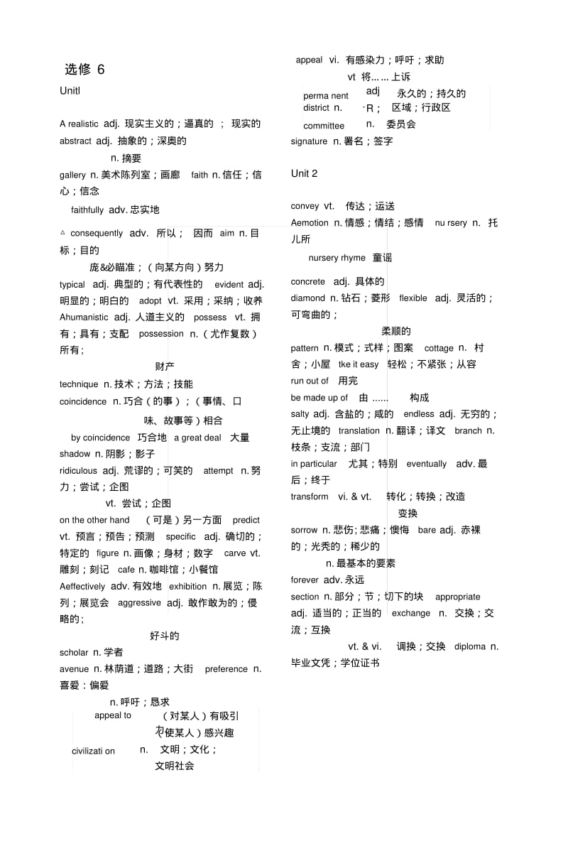 《英语高考词汇复习》选修6-7考纲词汇.docx.pdf_第1页