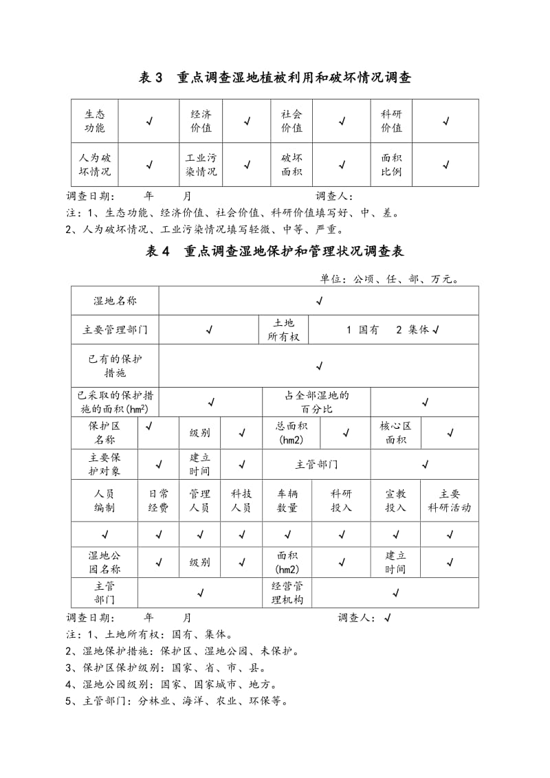 湿地调查表格及说明.doc_第3页