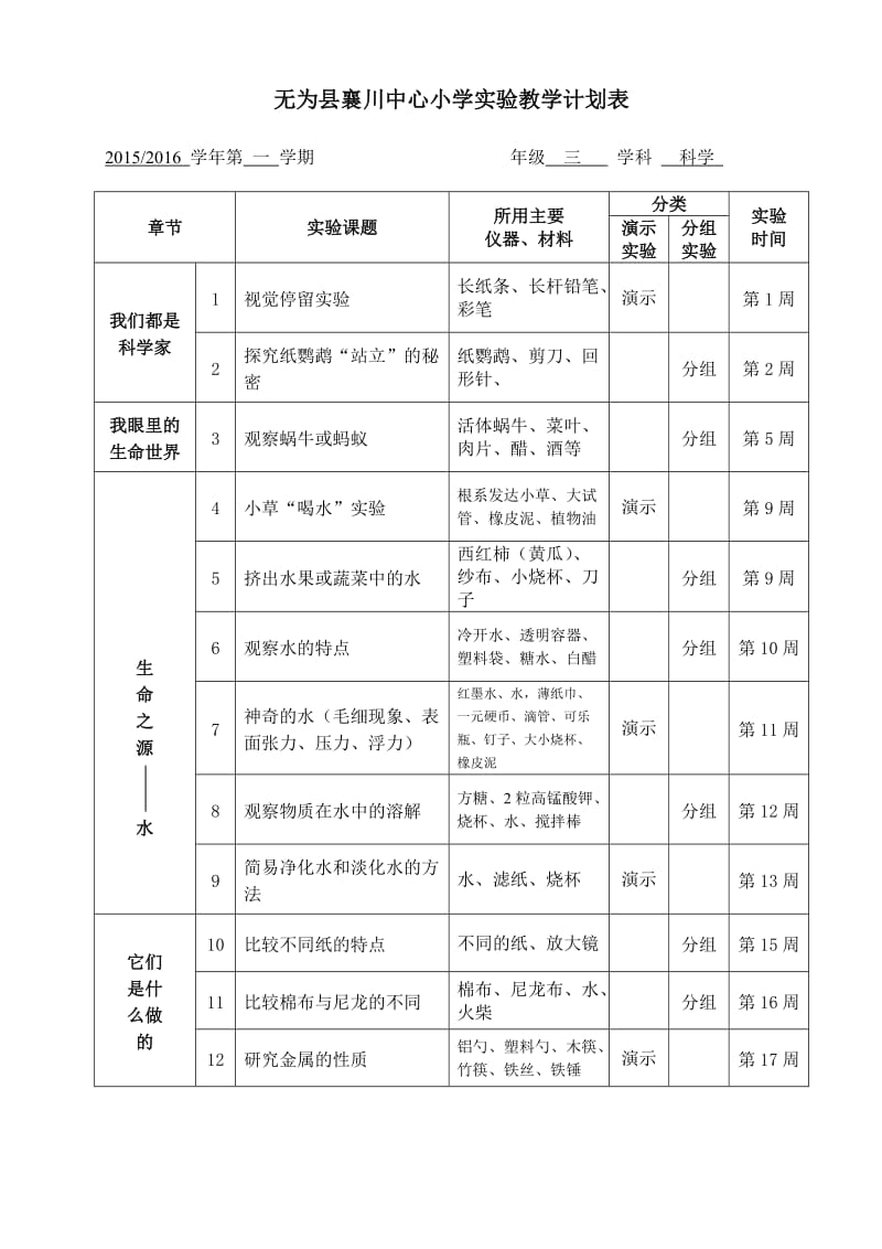 苏教版36年级科学实验教学计划表.doc_第1页