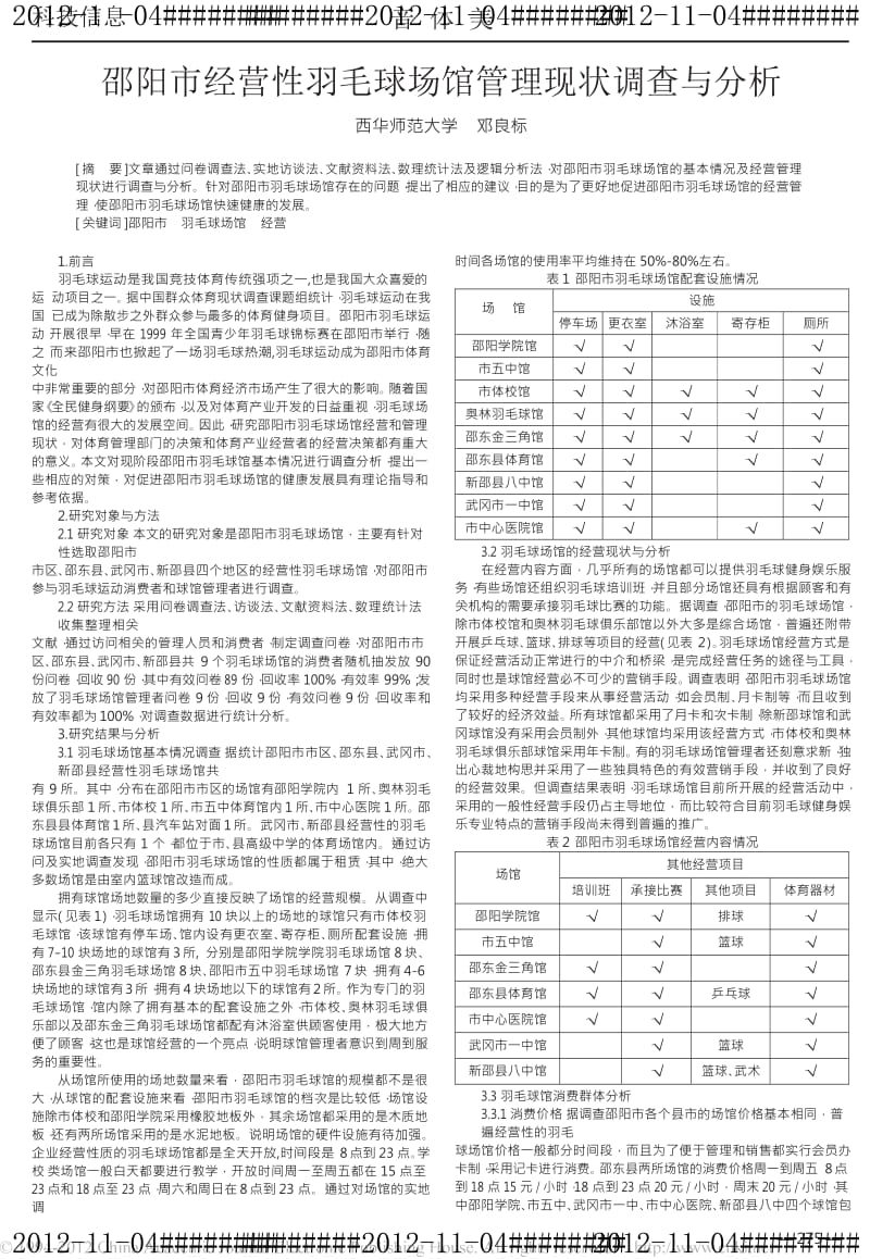 邵阳市经营性羽毛球场馆管理现状调查与分析.doc_第1页