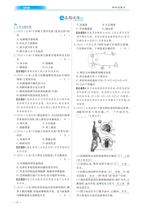 （云南专用）2016年中考生物总复习 第五部分 生物圈中的人 专题十三 人体生命活动的调节真题试练及限时检测（pdf）.pdf