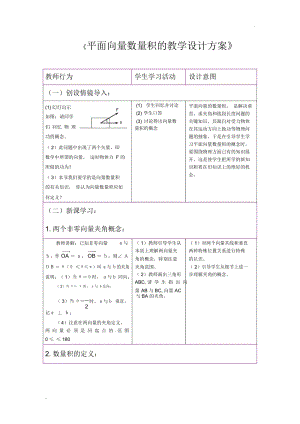 平面向量数量积的教学设计.docx