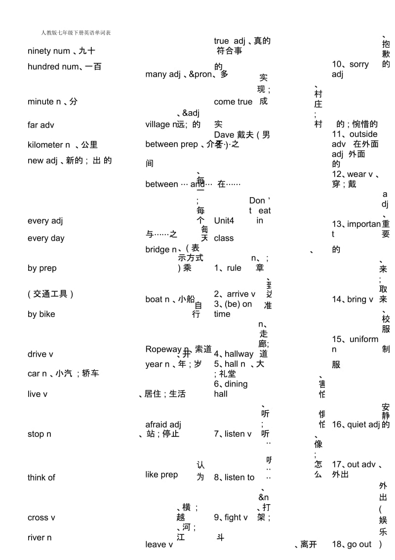 人教版七年级下册英语单词表.docx_第3页