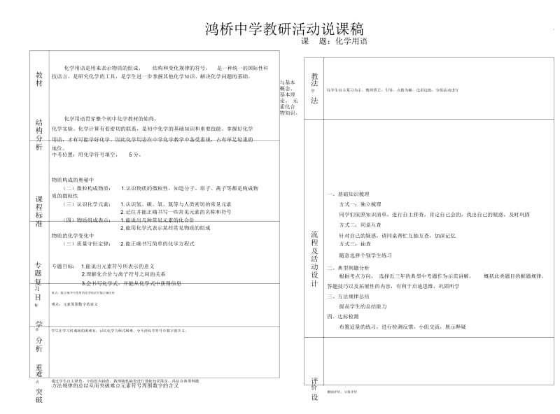 化学用语——说课稿.docx_第1页