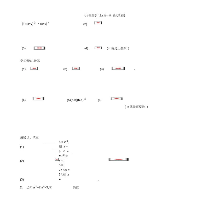 七年级数学(上)第一章整式的乘除.docx_第3页