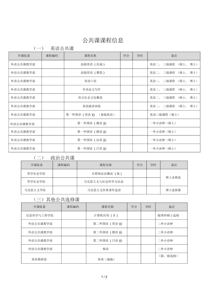 公共课课程信息.docx_第1页