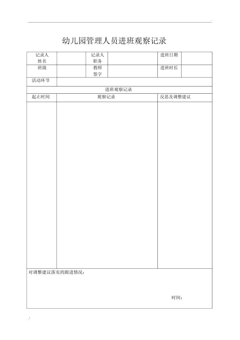 3.幼儿园管理人员进班观察记录.docx_第1页